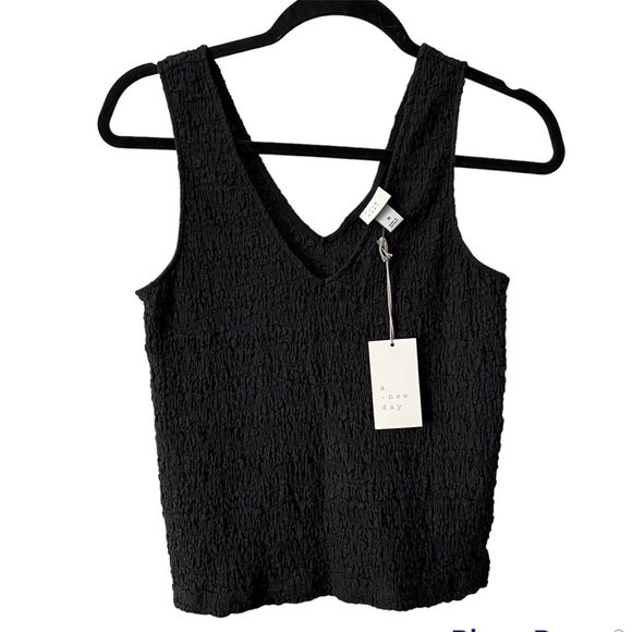 NWT A New Day Black Textured Tank Top - Size M - Picture 3 of 4